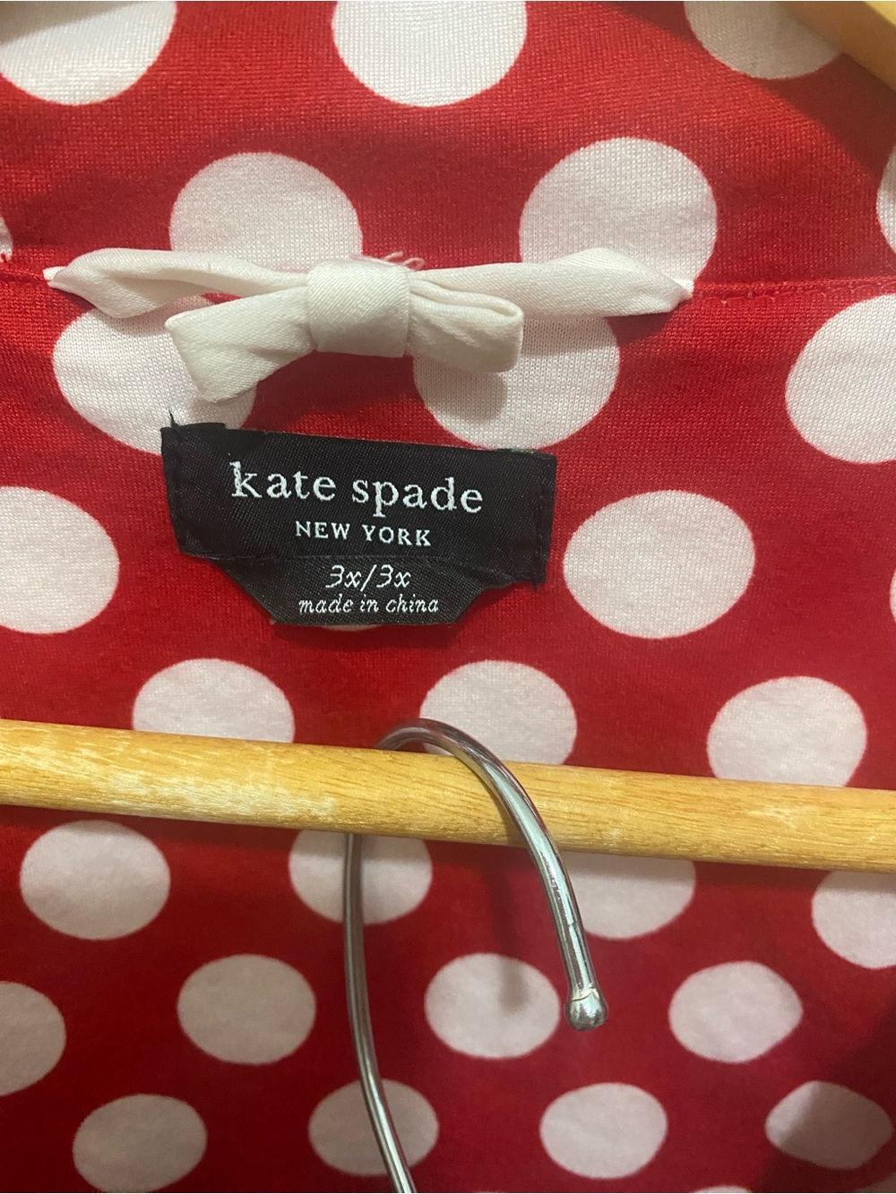 kate spade Womens Red and White Polka Dot Pajama Set - Picture 3 of 8